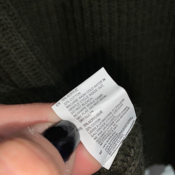 Cloth turtleneck sweater splice green knit NEW NWT button detail‎ - Picture 5 of 6